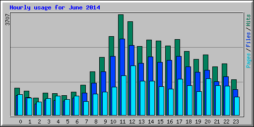 Hourly usage for June 2014